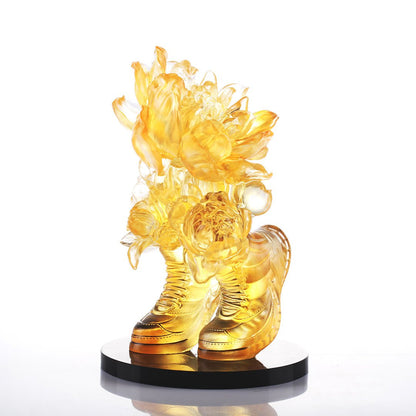LIULI Crystal Flower Big Leaps Forward