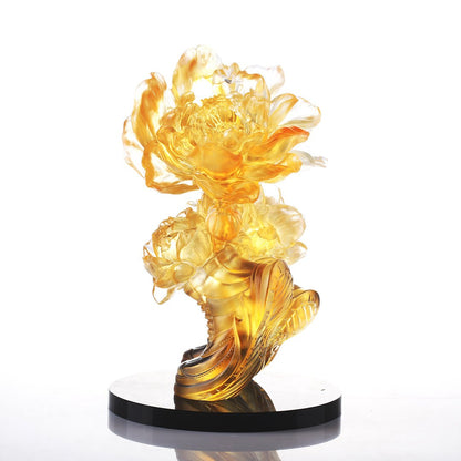 LIULI Crystal Flower Big Leaps Forward