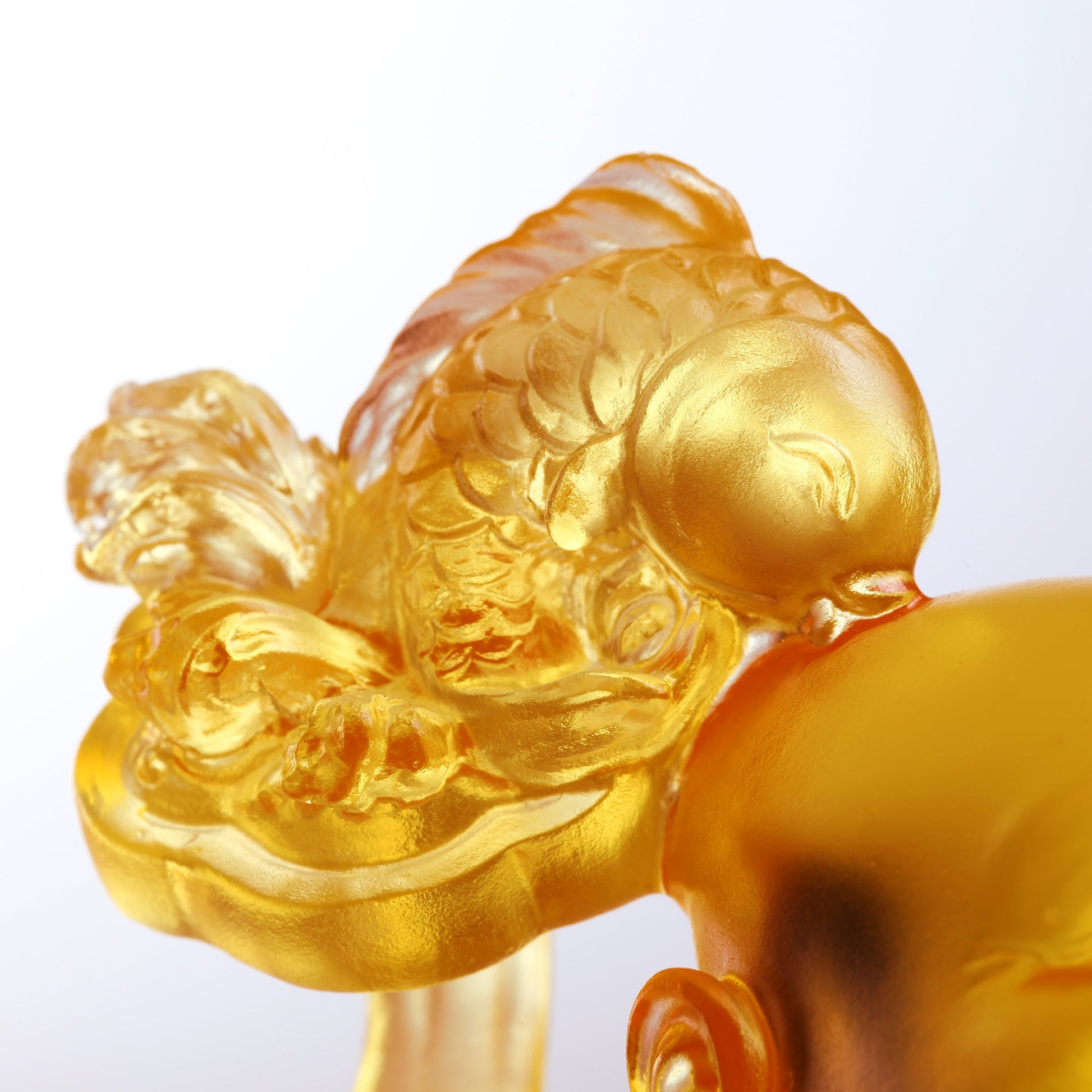 LIULI Crystal Happy Laughing Buddha, fish, ruyi glass art - LIULI Crystal Art