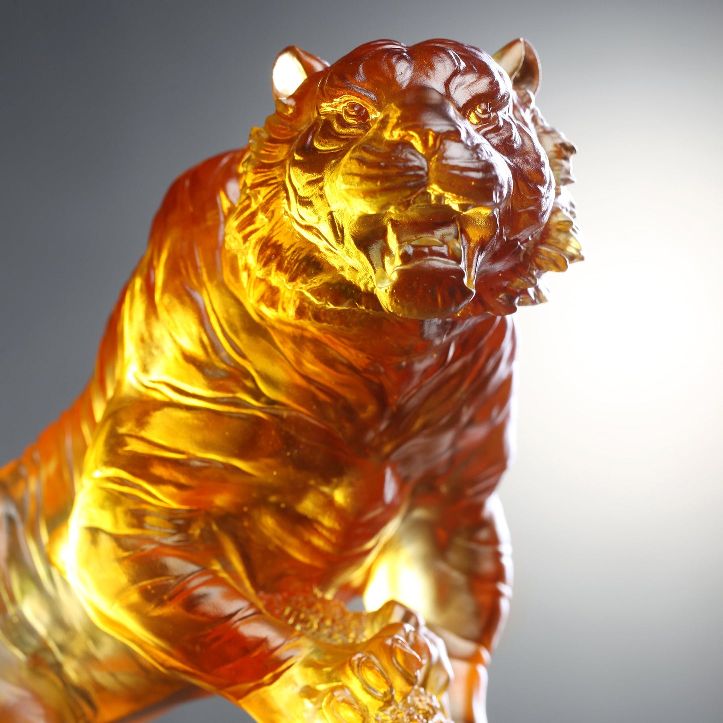 LIULI Crystal Tiger, Chinese Zodiac, Ascent of the Visionary