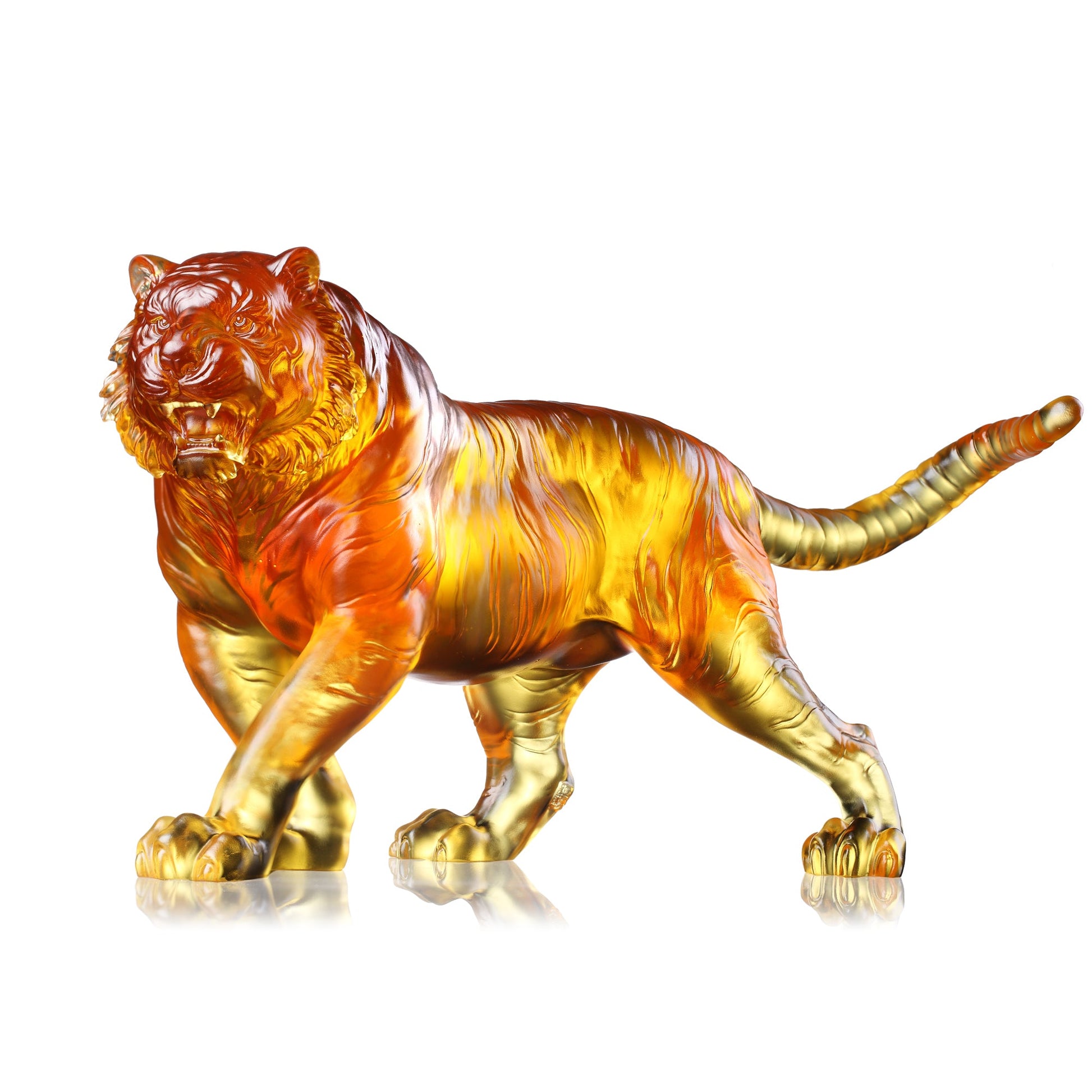LIULI Crystal Tiger, Chinese Zodiac, Path of the Illuminated King - LIULI Crystal Art