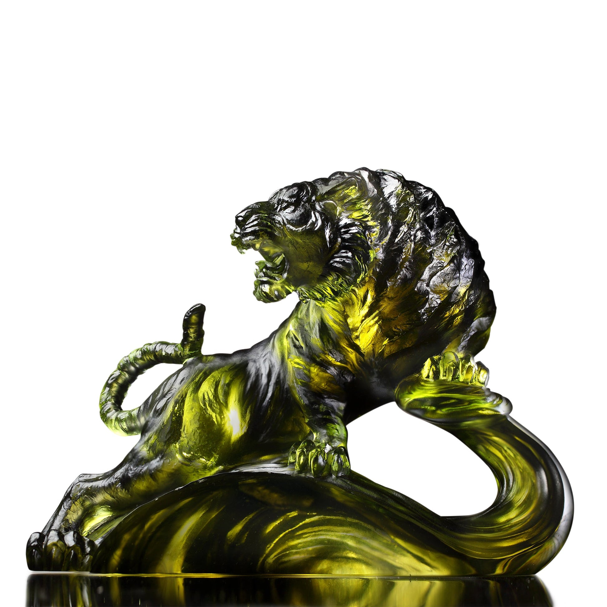 LIULI Crystal Tiger, Chinese Zodiac, Roaring into the Heavens - LIULI Crystal Art