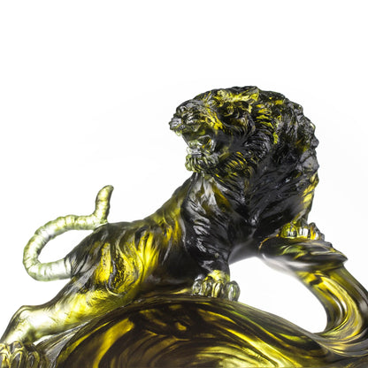 LIULI Crystal Tiger, Chinese Zodiac, Roaring into the Heavens
