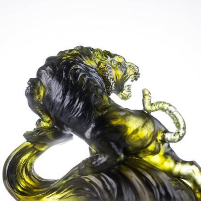 LIULI Crystal Tiger, Chinese Zodiac, Roaring into the Heavens
