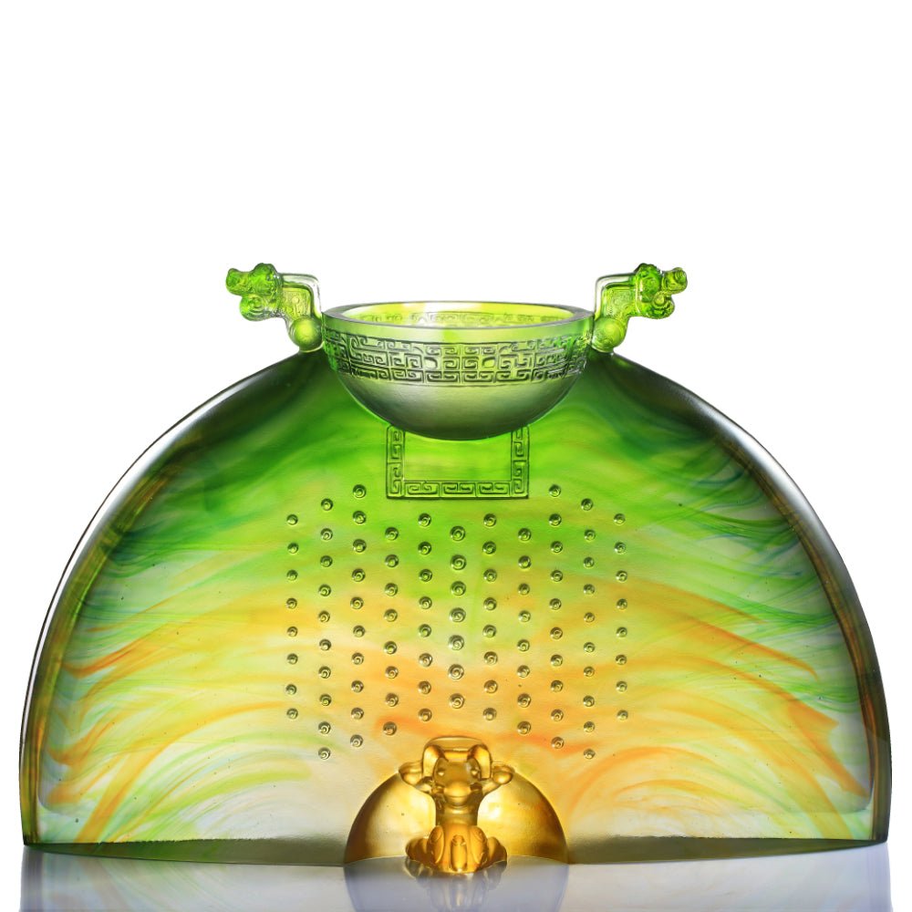 Crystal Vessel, Chinese Ding, Liberality with Dignity-Ding of Beautiful Era of Harmony - LIULI Crystal Art