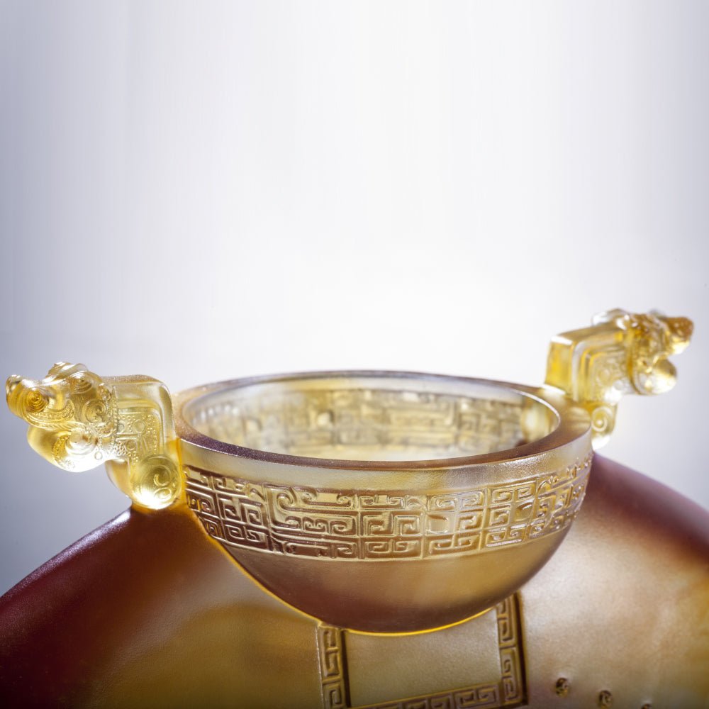Crystal Vessel, Chinese Ding, Liberality with Dignity-Ding of Beautiful Era of Harmony - LIULI Crystal Art