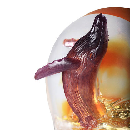 Crystal Animal, Whale, Honor the Heavens, Love all Humankind, There is Nothing to Fear - LIULI Crystal Art