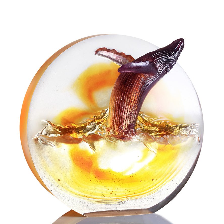 Crystal Animal, Whale, Honor the Heavens, Love all Humankind, There is Nothing to Fear - LIULI Crystal Art