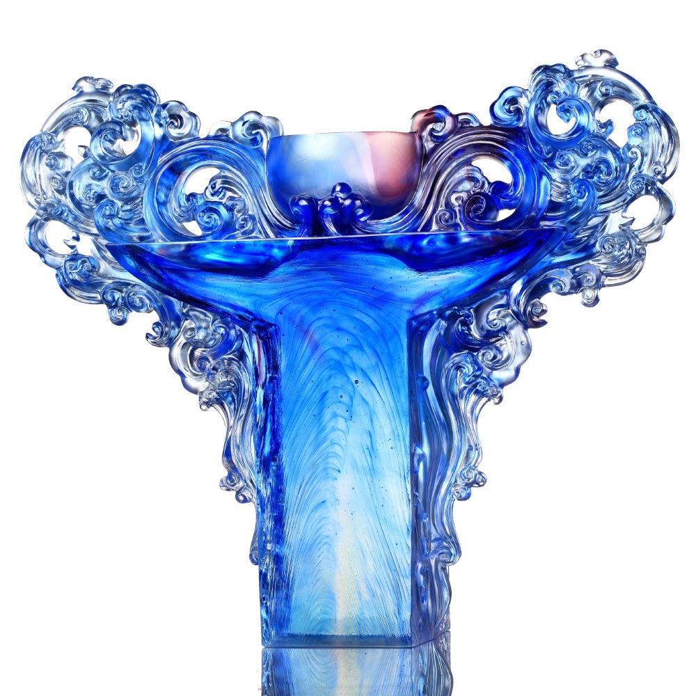 Mildness with Firmness -Ding of Dance to Inspire Brilliance (Crystal Chinese Vessel) - LIULI Crystal Art