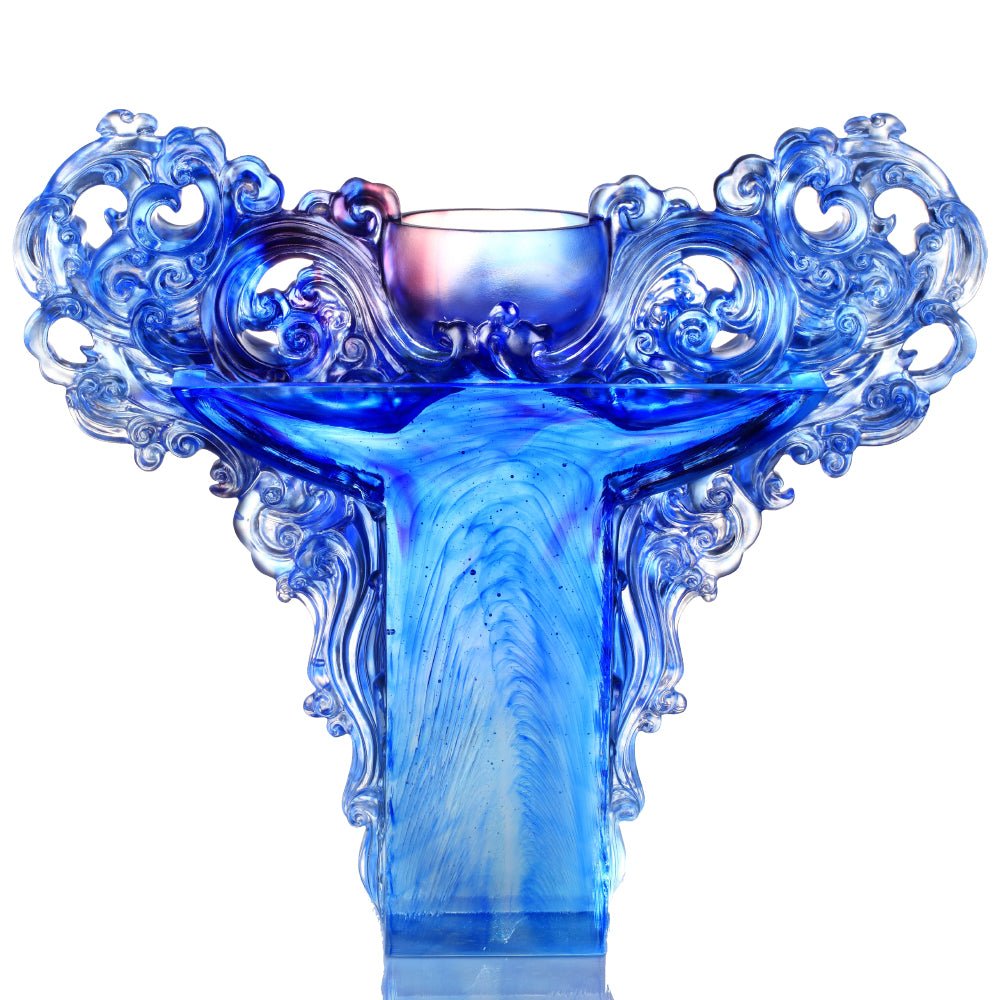 Mildness with Firmness -Ding of Dance to Inspire Brilliance (Crystal Chinese Vessel) - LIULI Crystal Art