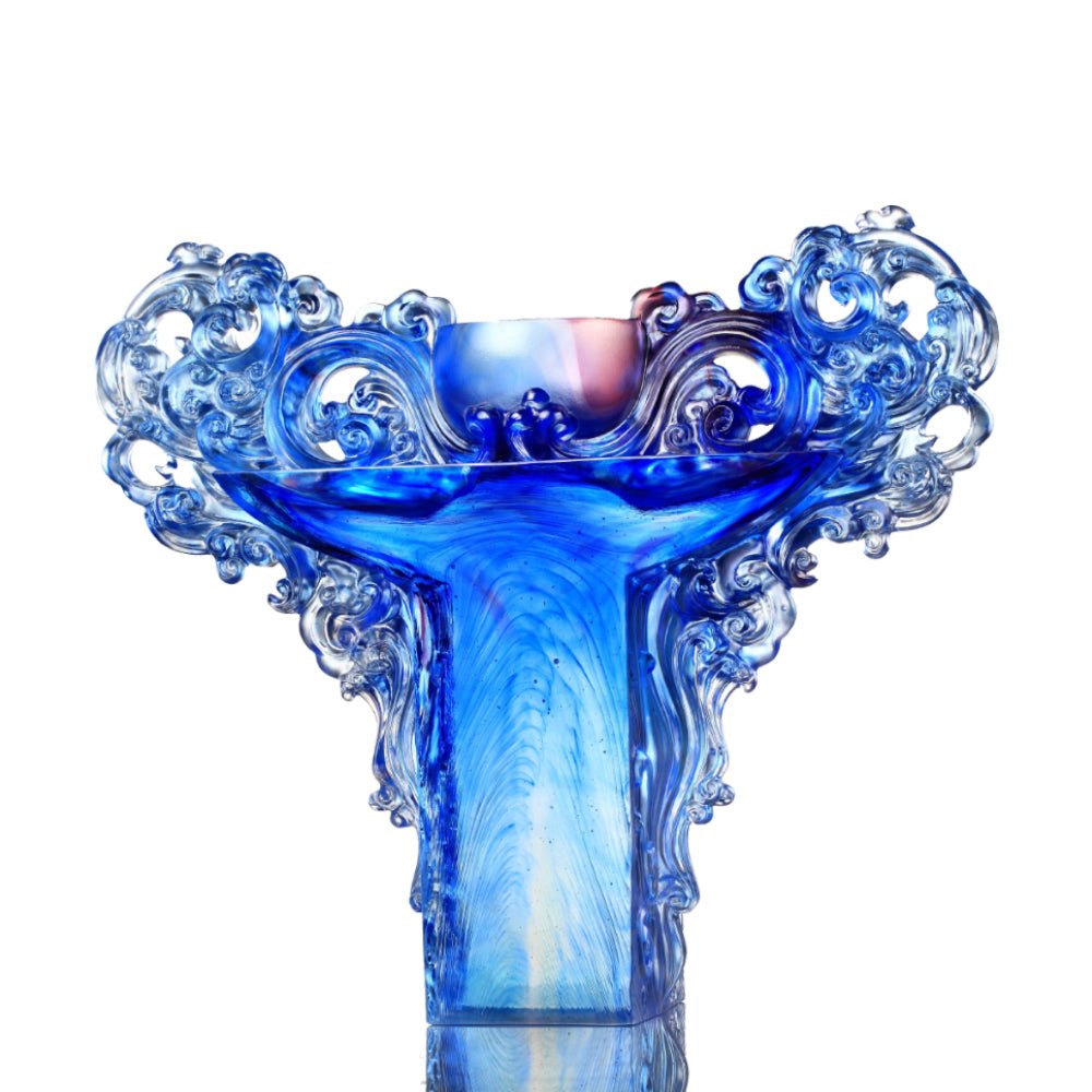 Mildness with Firmness -Ding of Dance to Inspire Brilliance (Crystal Chinese Vessel) - LIULI Crystal Art