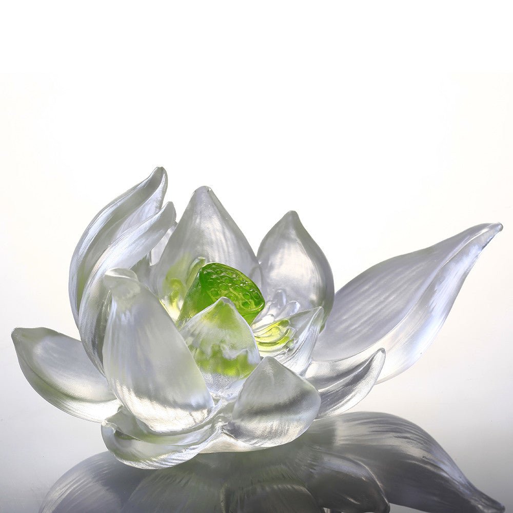 Crystal Flower, Lotus, Your Tranquil Heart - LIULI Crystal Art