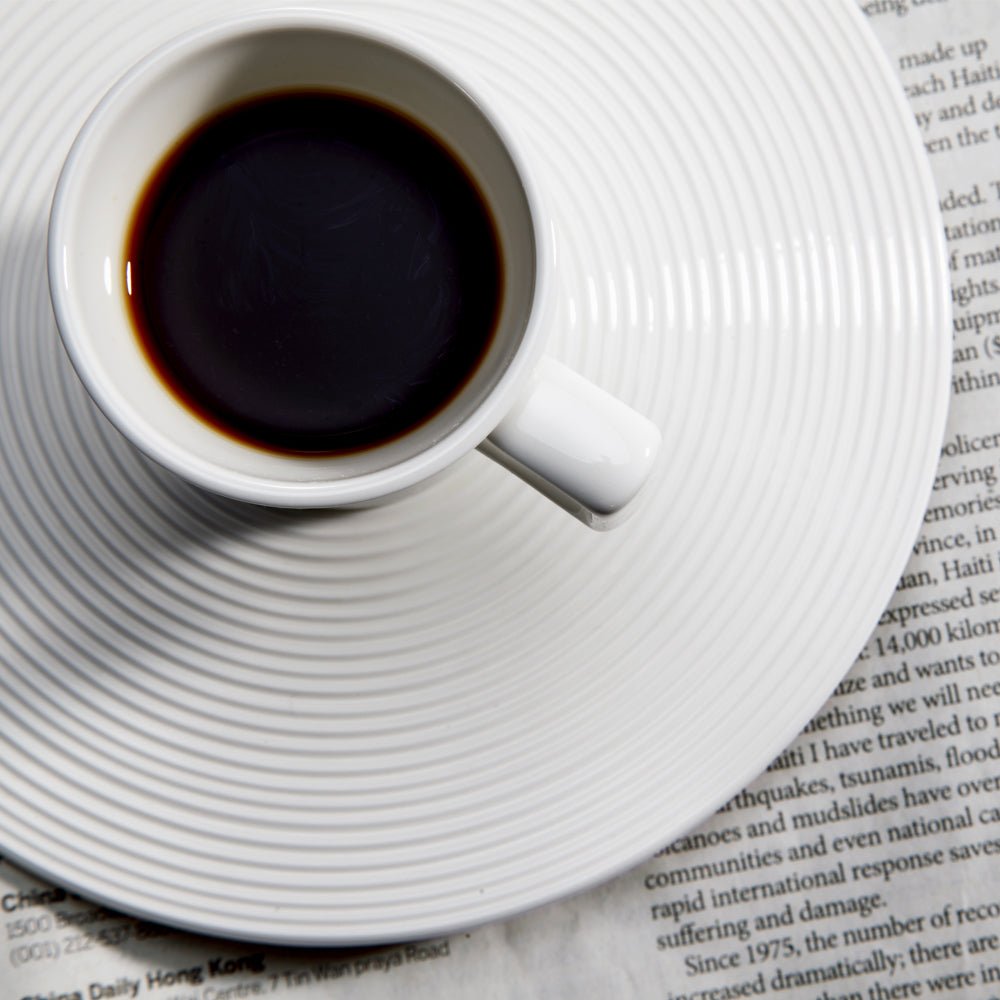 Bone China Coffee Set - A Leisurely Drop of Red, Espresso Cup (Set of 2) - LIULI Crystal Art