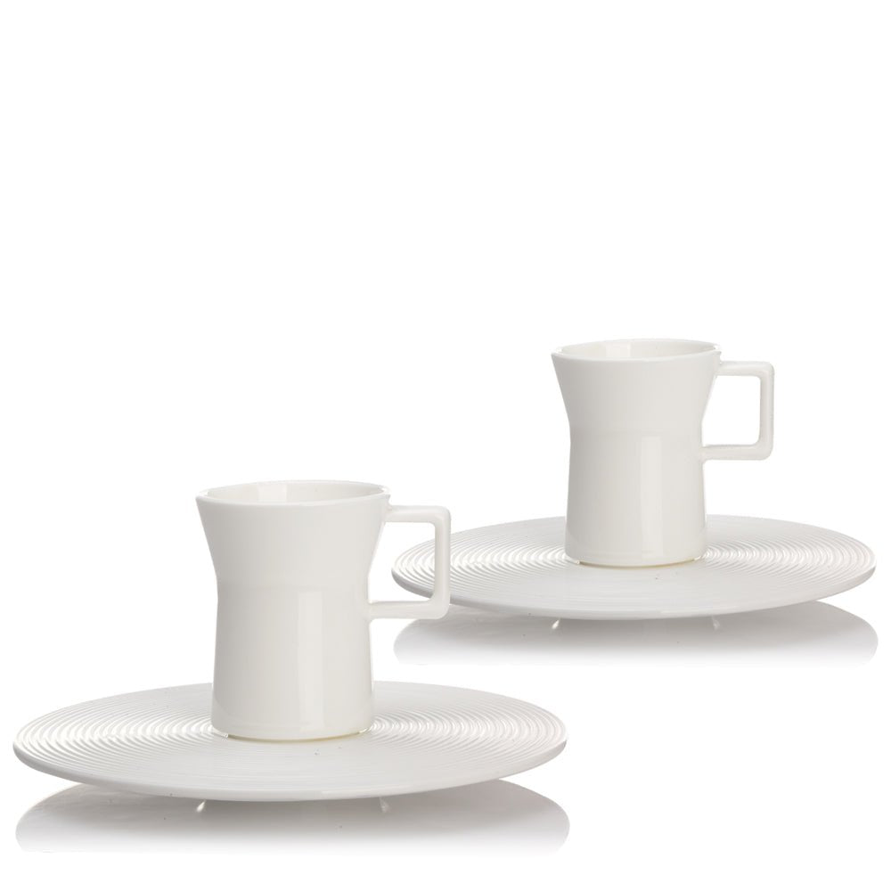 Bone China Coffee Set - A Leisurely Drop of Red, Espresso Cup (Set of 2) - LIULI Crystal Art