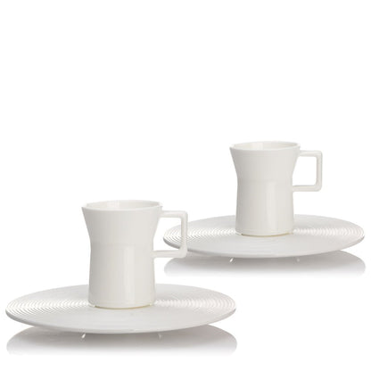 Bone China Coffee Set - A Leisurely Drop of Red, Espresso Cup (Set of 2) - LIULI Crystal Art