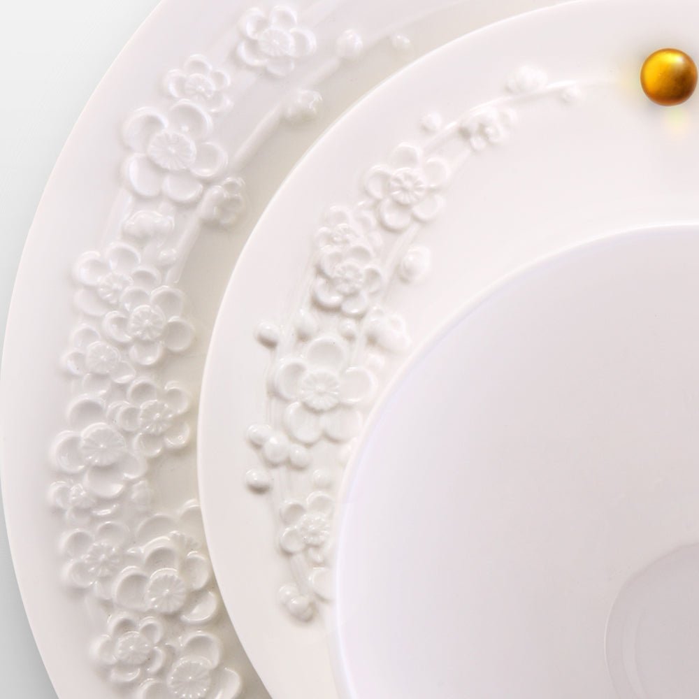 '-- Delete -- Seeking Plum, Bone China Tableware Fine Dinning Set (Set of 5) - LIULI Crystal Art