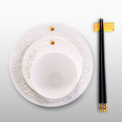 '-- Delete -- Seeking Plum, Bone China Tableware Fine Dinning Set (Set of 5) - LIULI Crystal Art