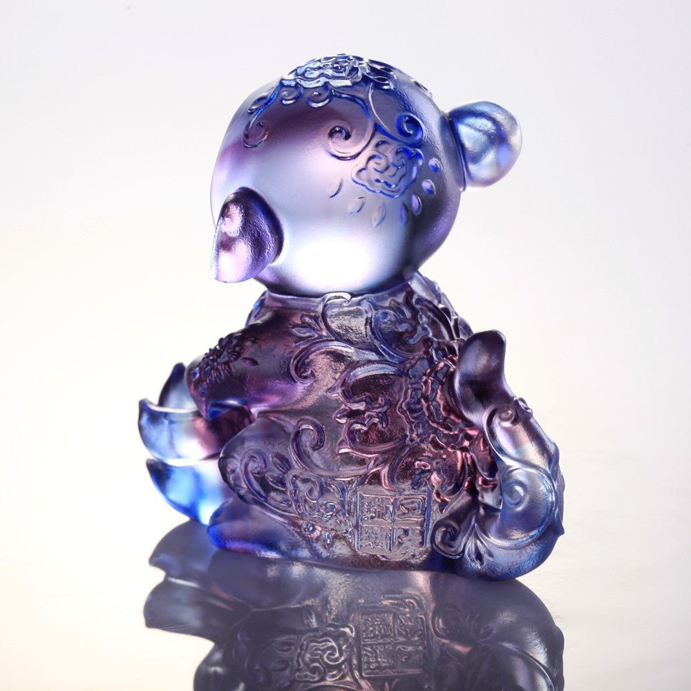 '-- DELETE -- Monkey Figurine (Contentment) - Forever Happy - LIULI Crystal Art