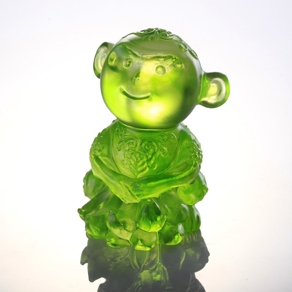 '-- DELETE -- Monkey Figurine (Contentment) - Forever Happy - LIULI Crystal Art