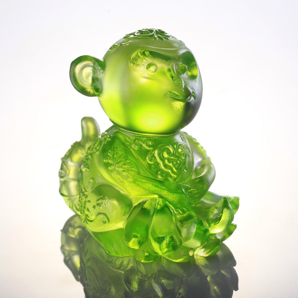 '-- DELETE -- Monkey Figurine (Contentment) - Forever Happy - LIULI Crystal Art