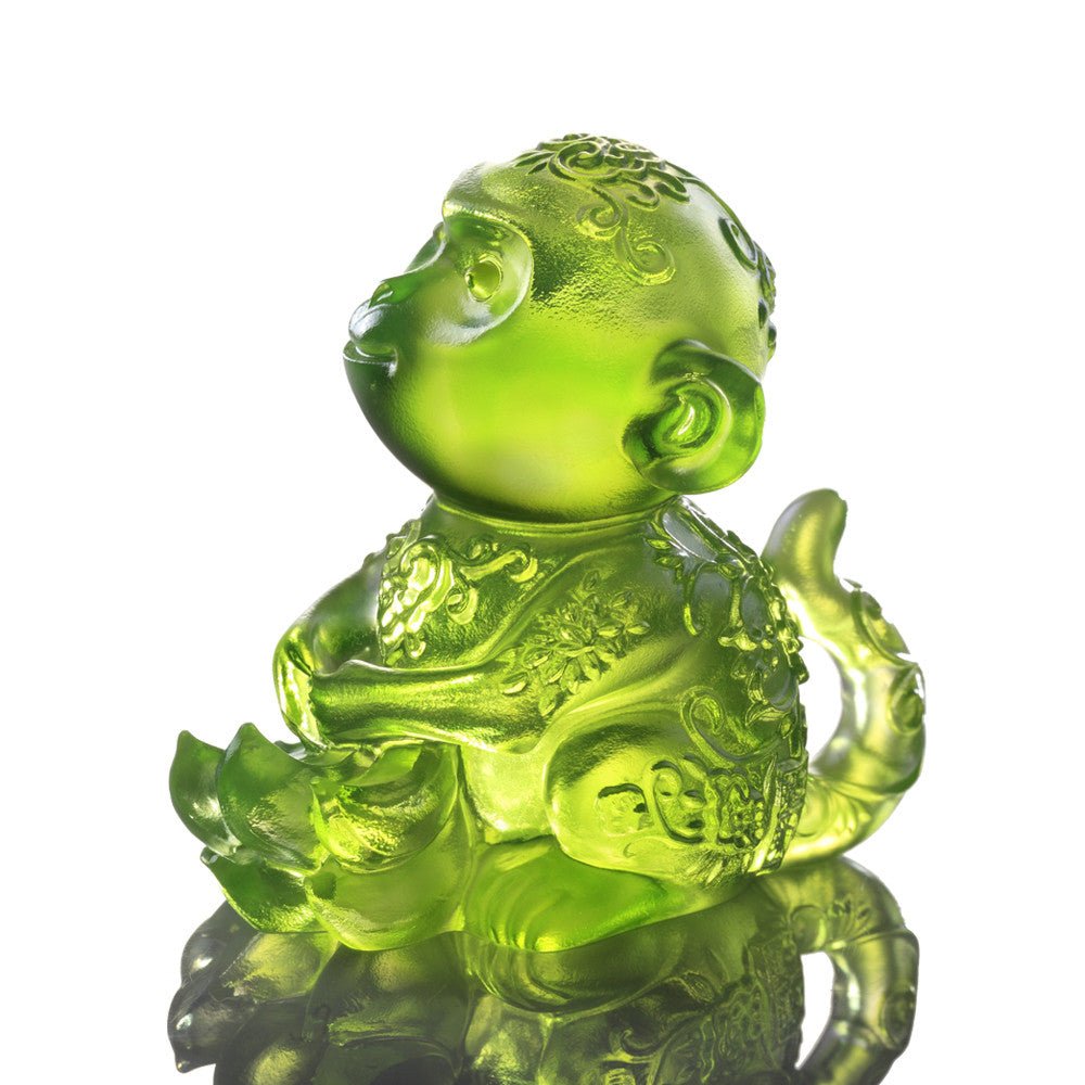 '-- DELETE -- Monkey Figurine (Contentment) - Forever Happy - LIULI Crystal Art