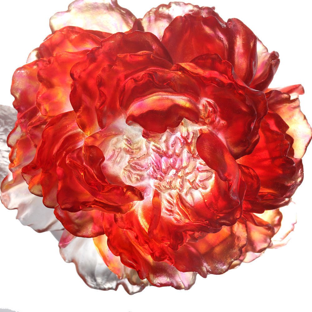 Crystal Flower, Peony, Wondrous Bloom - LIULI Crystal Art