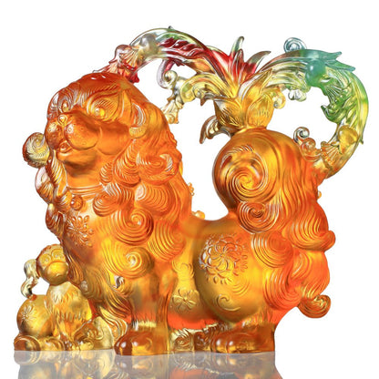 Mighty Fortune (Wealth) - Dog Figurine - LIULI Crystal Art