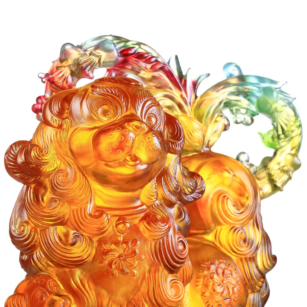 Mighty Fortune (Wealth) - Dog Figurine - LIULI Crystal Art