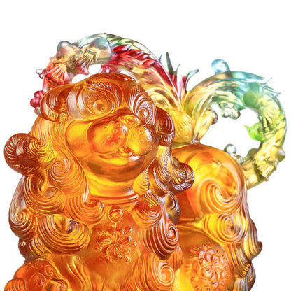 Mighty Fortune (Wealth) - Dog Figurine - LIULI Crystal Art