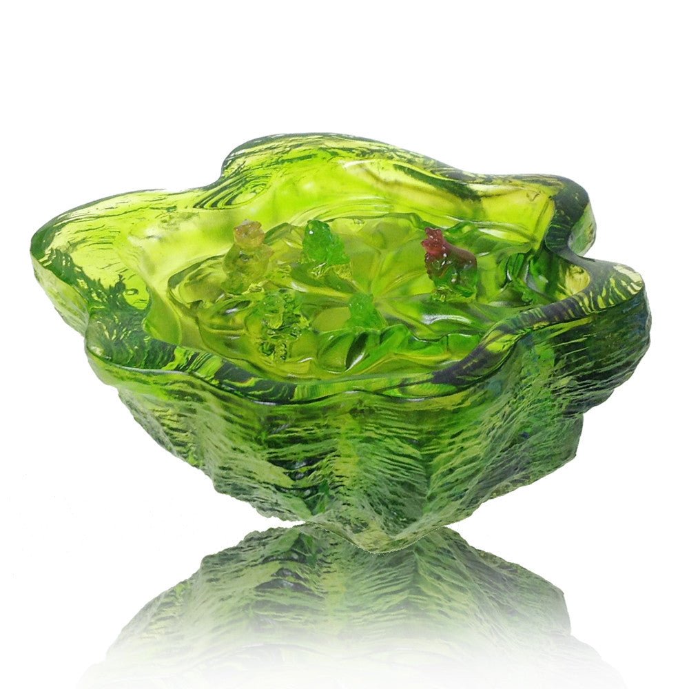 Positive Resonance (Sharing My Song With You) - Frog Figurine - LIULI Crystal Art