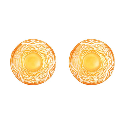 '- Sake Glass, Shot Glass - To Drink Amongst Flowers (Set of 2pcs), Amber - LIULI Crystal Art