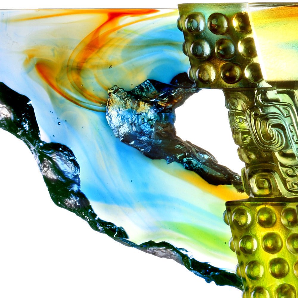 The Verity of Grandeur (Achievement) - Vessel, Crystal Chinese Ding - LIULI Crystal Art