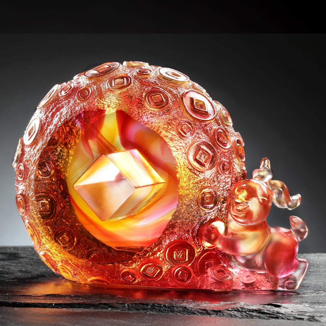 Year of the Rabbit Lunar New Year - "Fortune Beckoning Rabbit" - LIULI Crystal Art